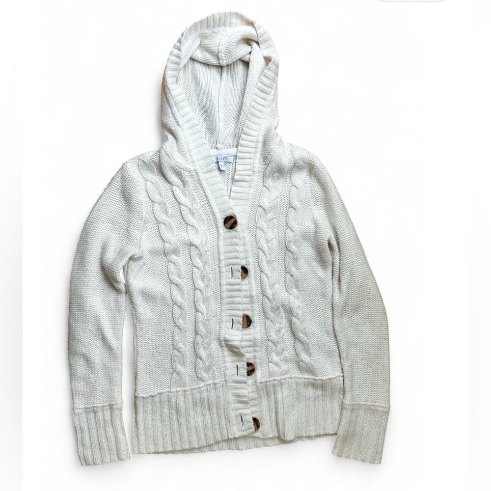 Delia’s White Cable Knit Cardigan Sweater